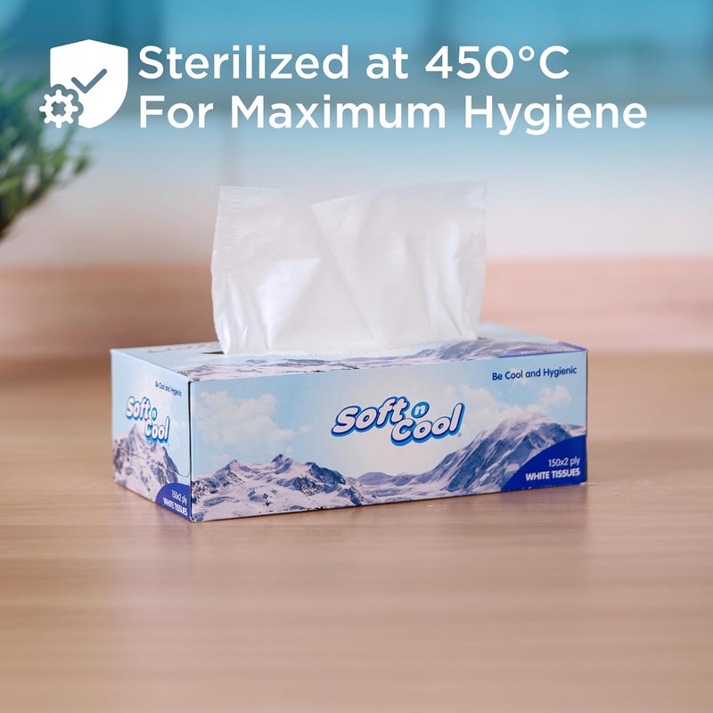 Soft n Cool Highly Absorbent Facial Tissues - 150 Sheets x 2 Ply, 5 Boxes - Image 5